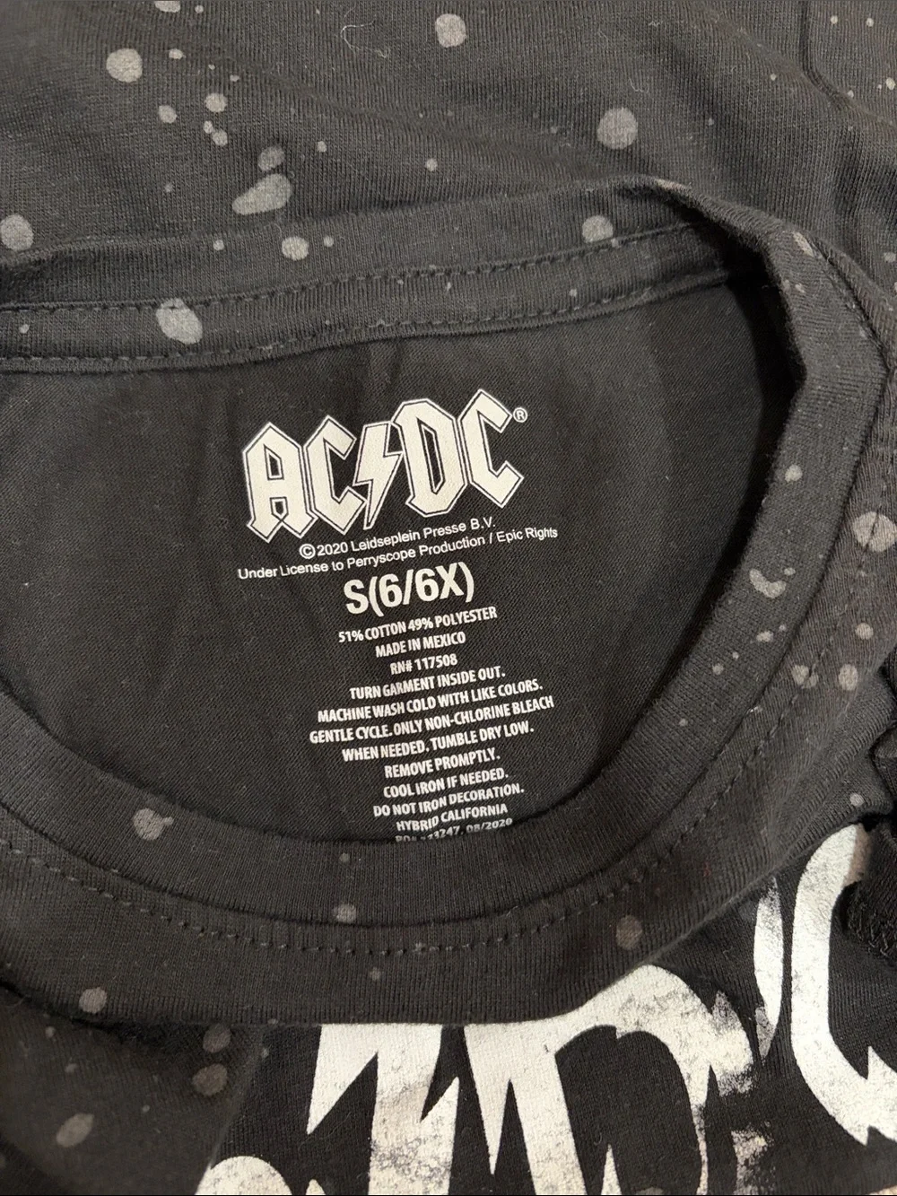 AC/DC Black Kids Short-Sleeve Tee with White, Blue & Red Graphic